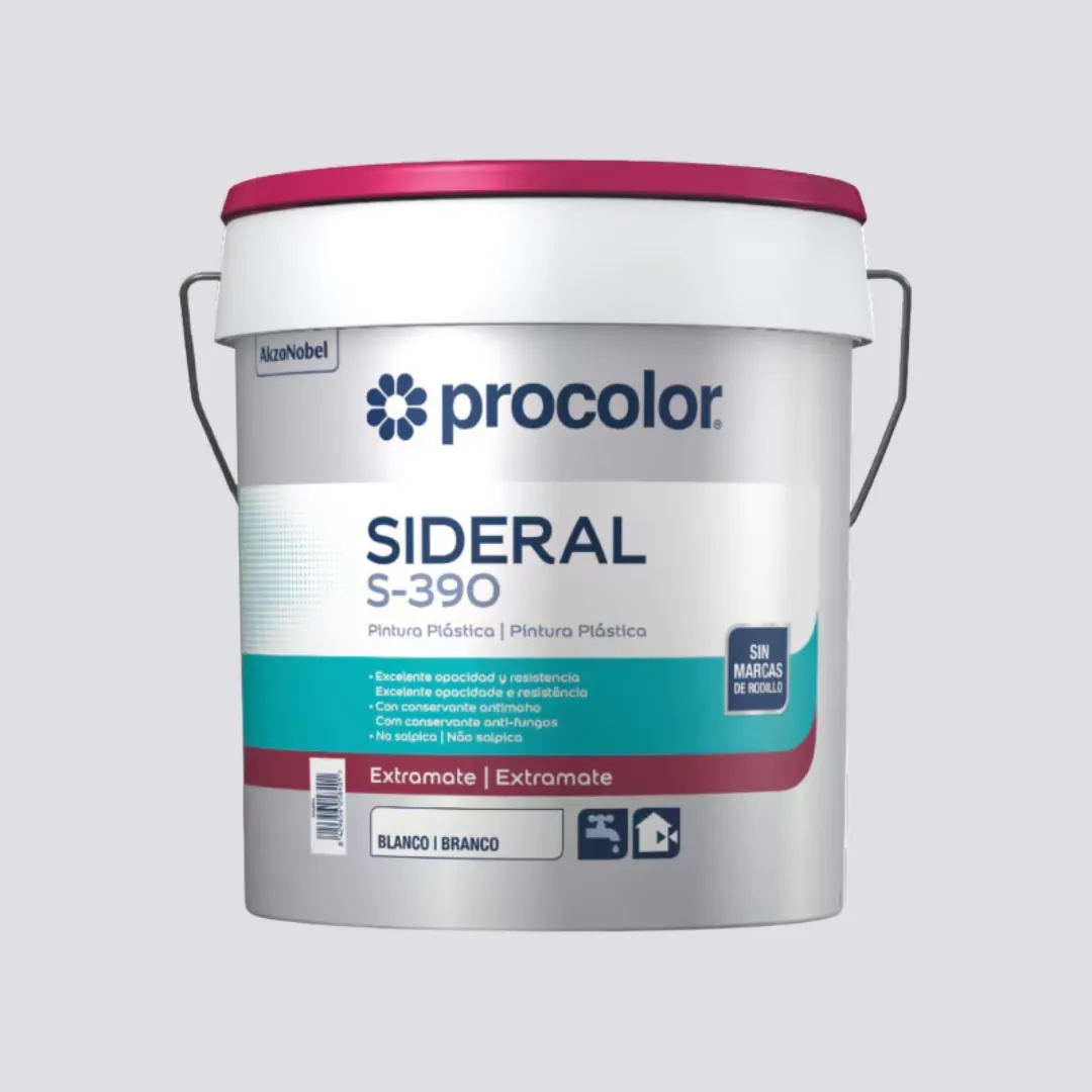 Tinta Plástica Extra-Mate Branco SIDERAL S-390 PROCOLOR Interior/Exterior Alta Opacidade Anti-Mofo