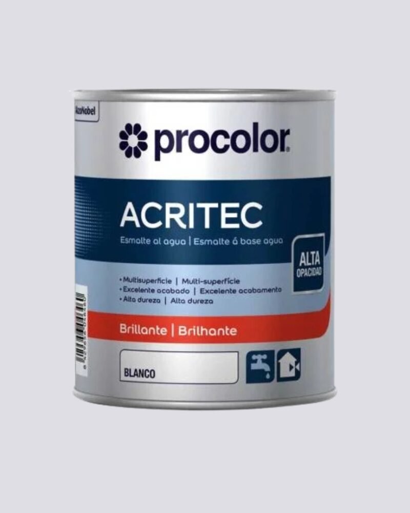 Tinta Esmalte Acrílico Brilhante Branco Procolor – Qualidade Profissional, Fabricada em Portugal