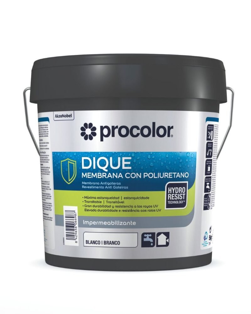 Dique Membrana com Poliuretano PROCOLOR – Membrana Impermeabilizante com Tecnologia Hydroresist para Coberturas Exteriores – Garantia de Durabilidade