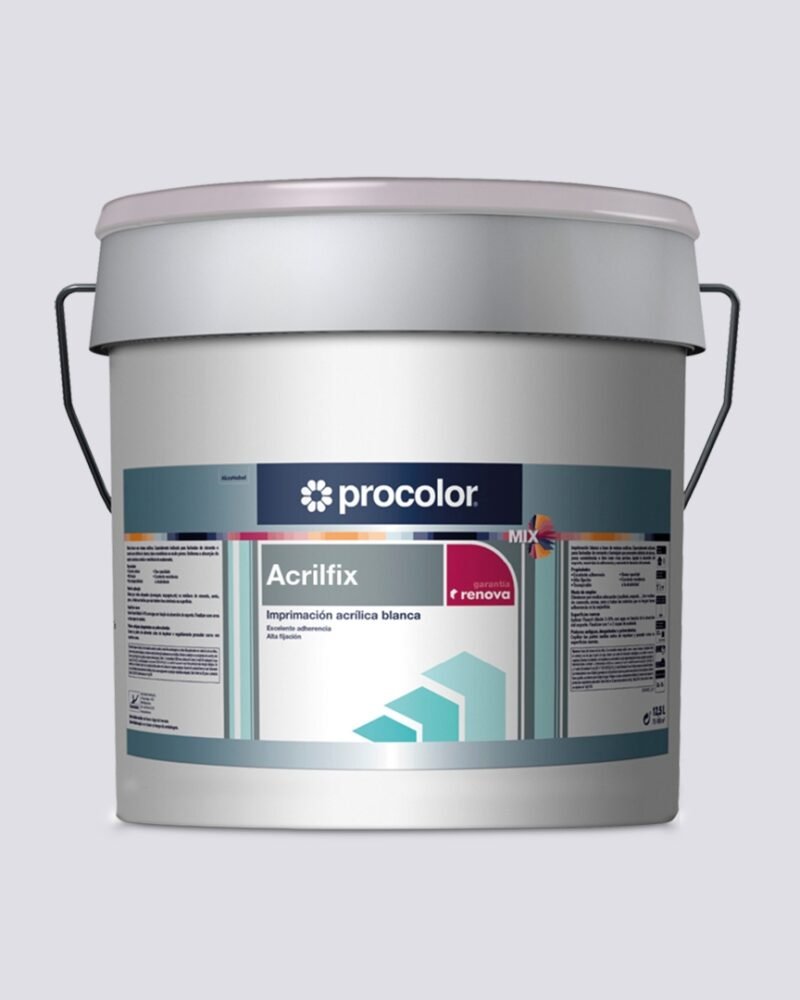 Acrilfix Procolor – Primário Acrílico para Fachadas de Cimento e Betão, Alta Fixação, Transpirável, Secagem Rápida, Ideal para Superfícies Porosas e Reparadas