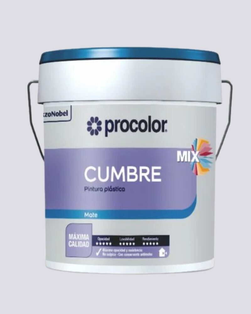 Tinta Plástica Cumbre Mate Mix PROCOLOR – Alta Opacidade e Lavabilidade para Interior e Exterior – Aplicação Fácil e Proteção Anti-Mofo