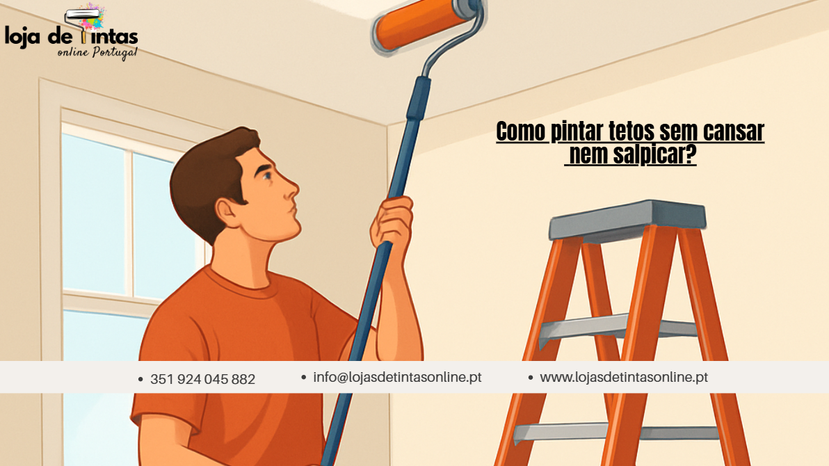 Técnicas para pintar tetos sem esforço e sem salpicos.