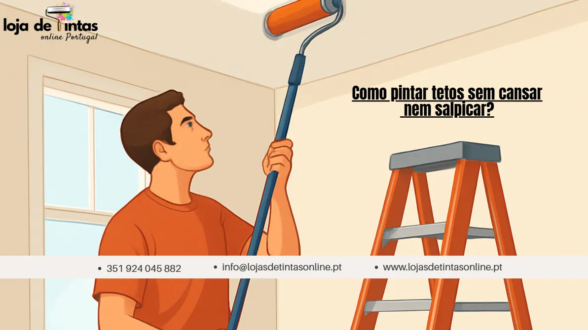 Técnicas para pintar tetos sem esforço e sem salpicos.