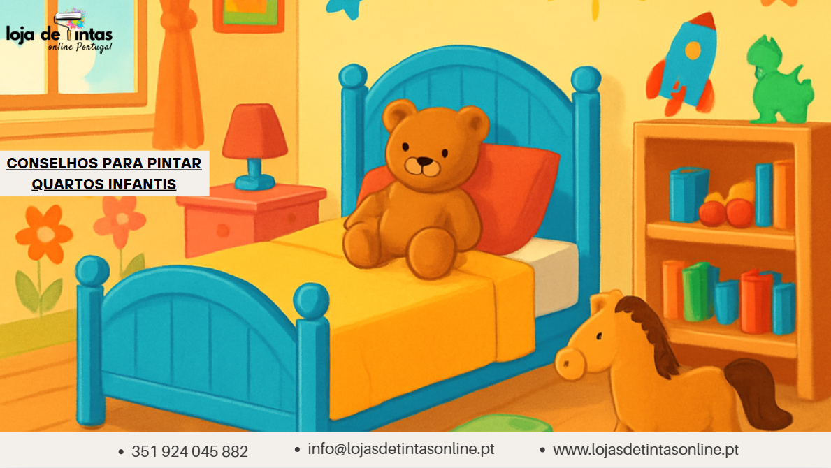 Quarto infantil pintado com cores alegres e seguras para crianças.