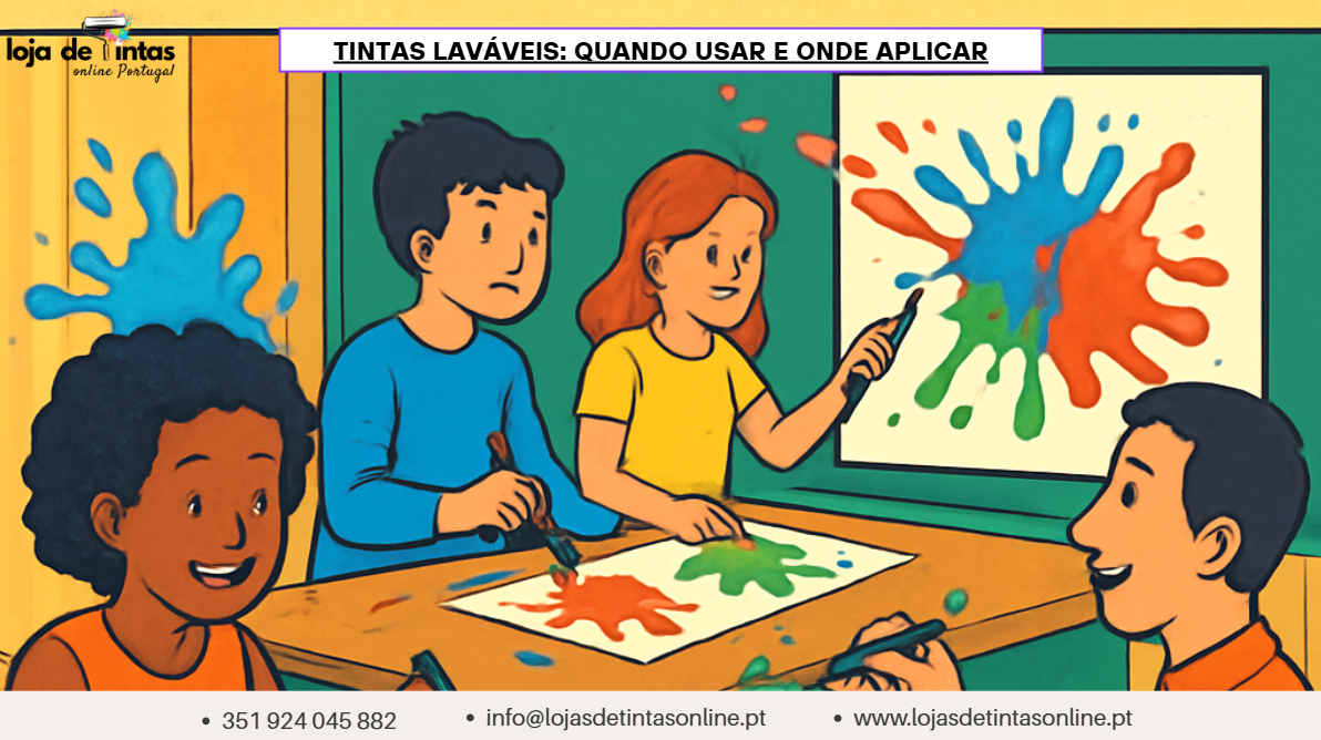 Ambiente pintado com tinta lavável adequada para zonas de maior uso.