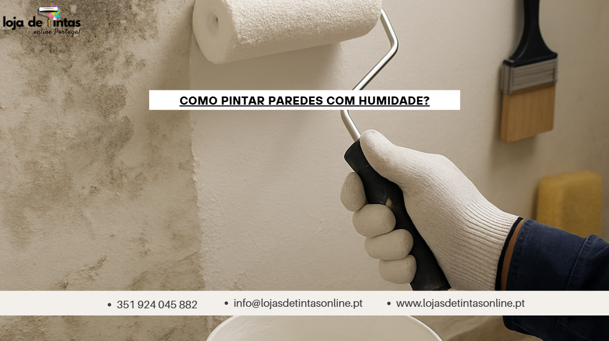 Tratamento e pintura de parede com sinais de humidade.