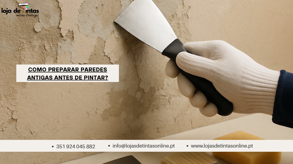 Preparação de paredes antigas antes da aplicação de tinta.