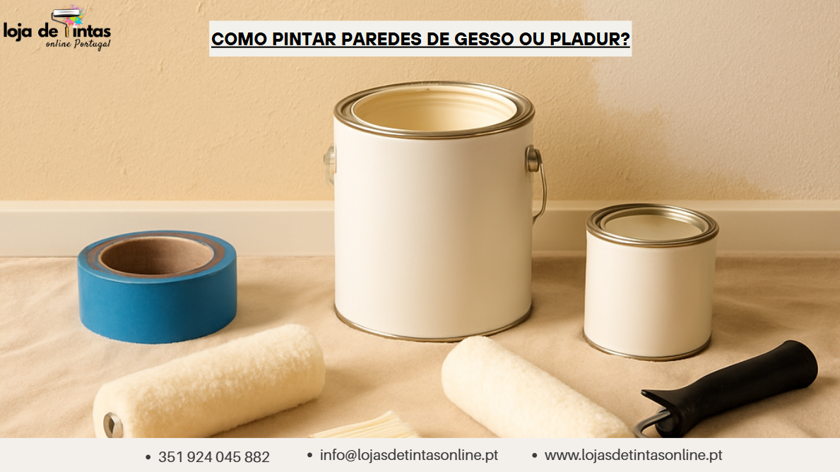 Parede de gesso ou pladur pronta para ser pintada com acabamento uniforme.