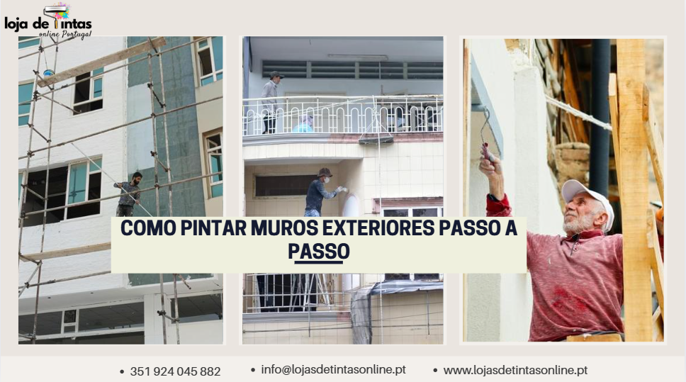 Processo passo a passo para pintar muros exteriores.