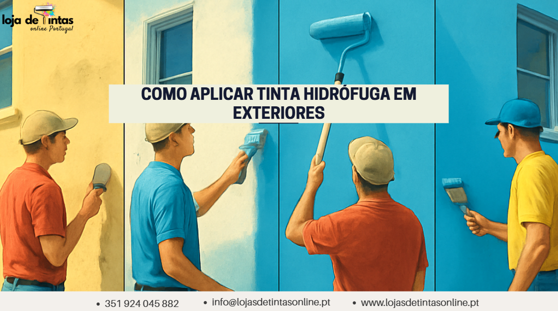 Aplicação de tinta hidrófuga em paredes exteriores.