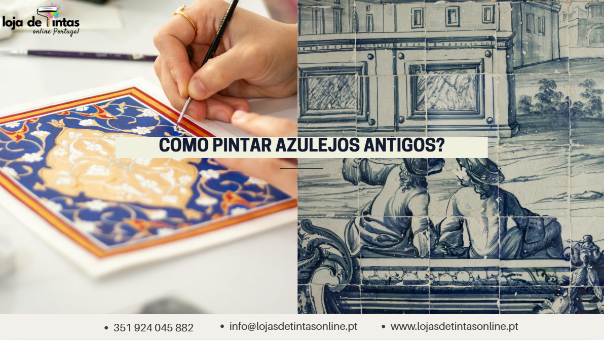 Processo de pintura de azulejos antigos com primário e tinta adequada.