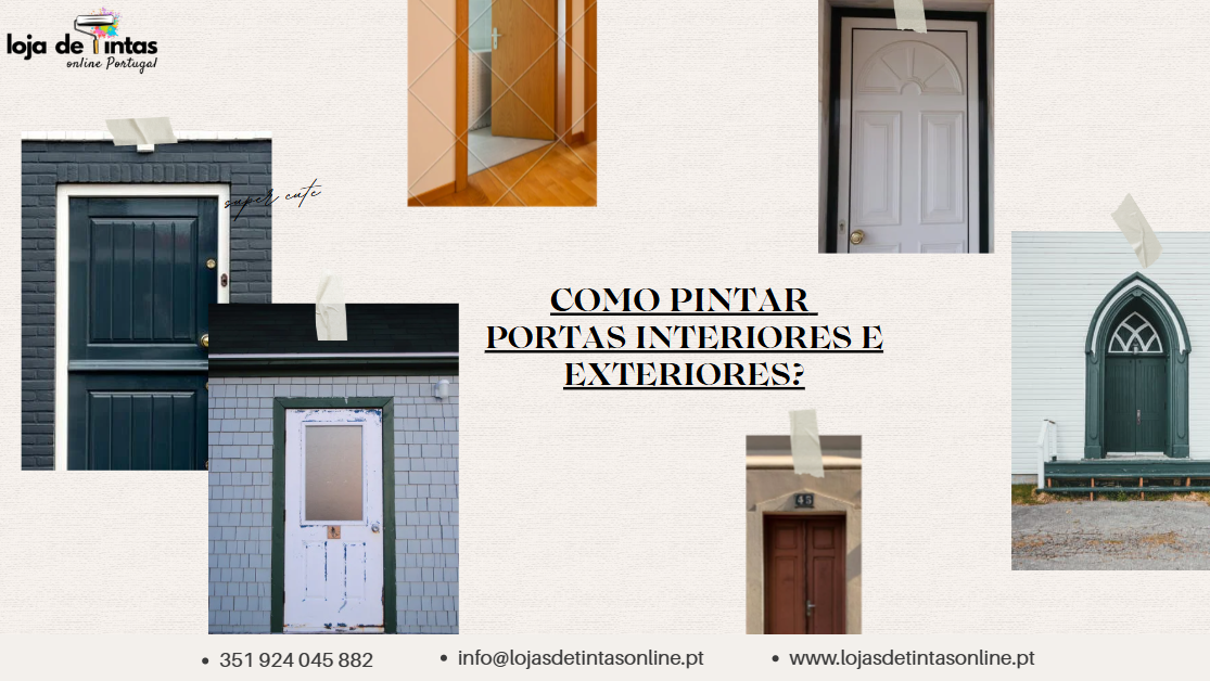 Processo de pintura de portas interiores e exteriores com materiais adequados.