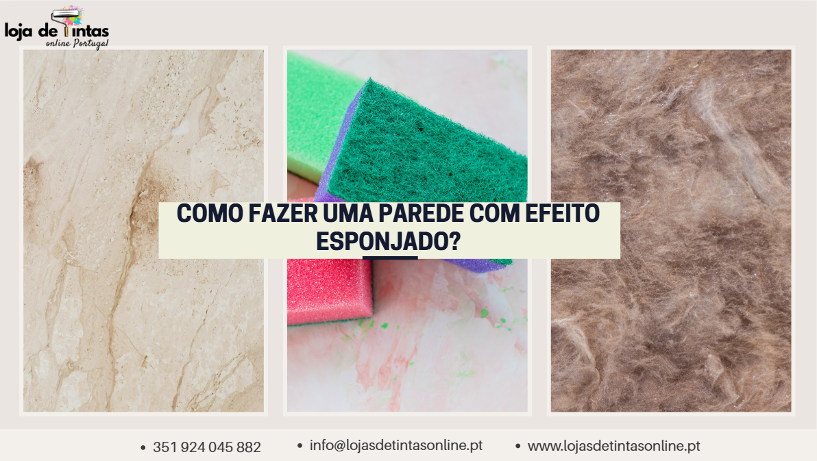 Aplicação de técnica de pintura com esponja para criar efeito decorativo nas paredes.