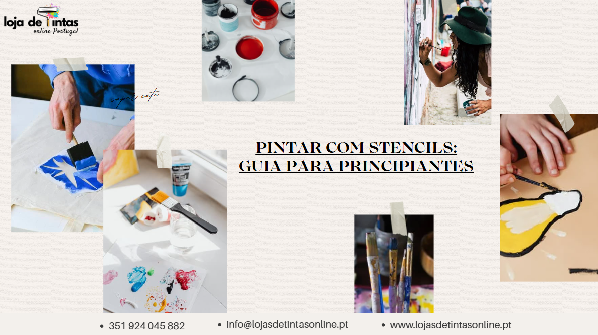 Aplicação de stencil numa parede para criar padrões decorativos.