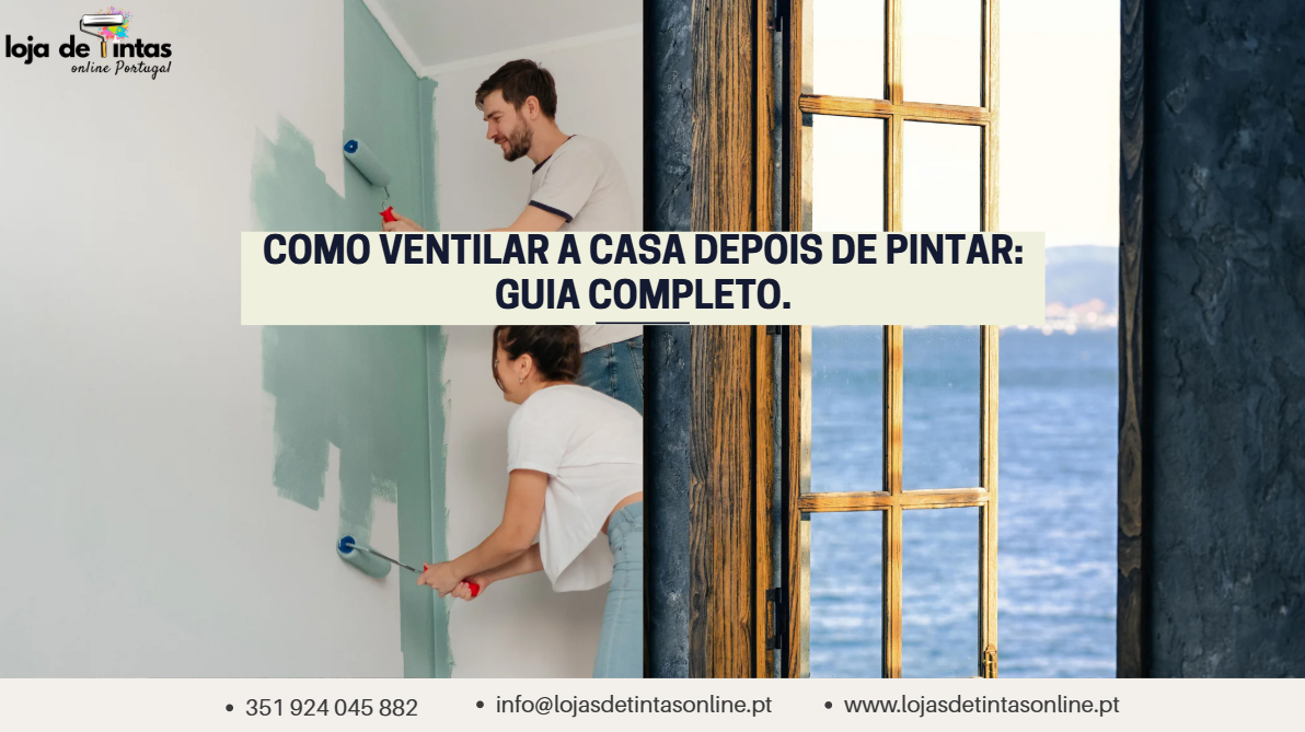 Casa com janelas abertas para ventilação após pintura.