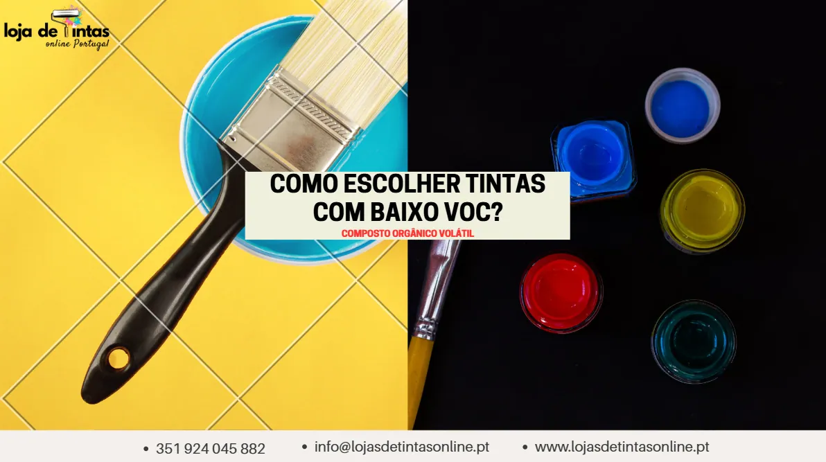 Latas de tintas com baixo VOC indicadas para ambientes interiores saudáveis.