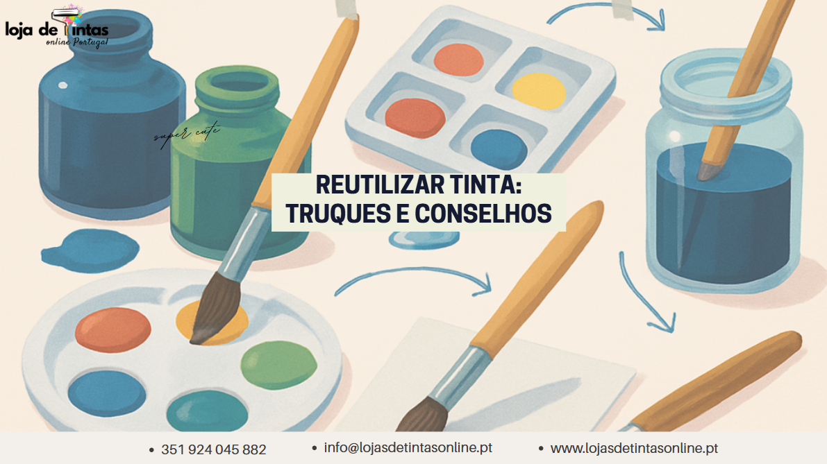 Tinta sobrante a ser reutilizada em pequenos projetos de pintura.