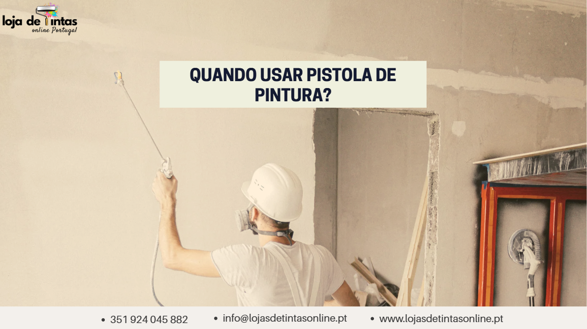 Pessoa a aplicar tinta com pistola de pintura numa superfície ampla.