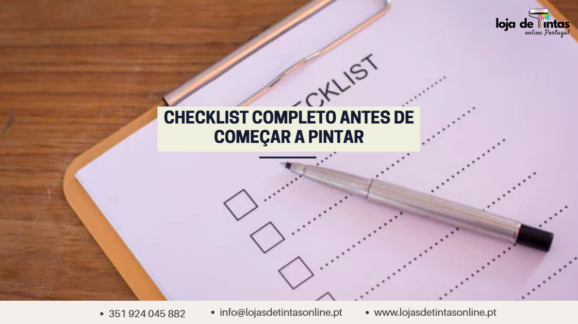 Checklist de materiais e preparação antes de iniciar um trabalho de pintura.