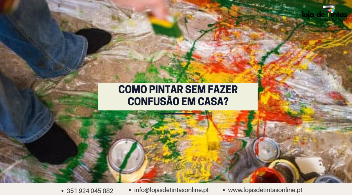 Pessoa a pintar uma divisão mantendo a área limpa e organizada.