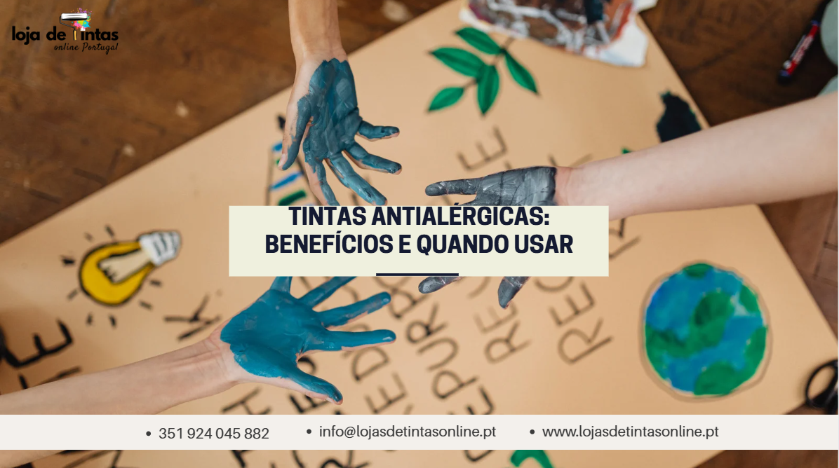 Tintas antialérgicas aplicadas numa divisão saudável e livre de substâncias nocivas.
