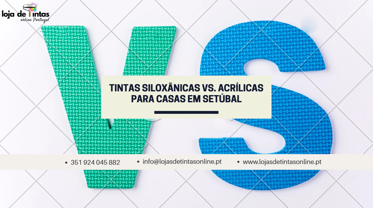 Comparação entre tintas siloxânicas e acrílicas para casas em Setúbal.