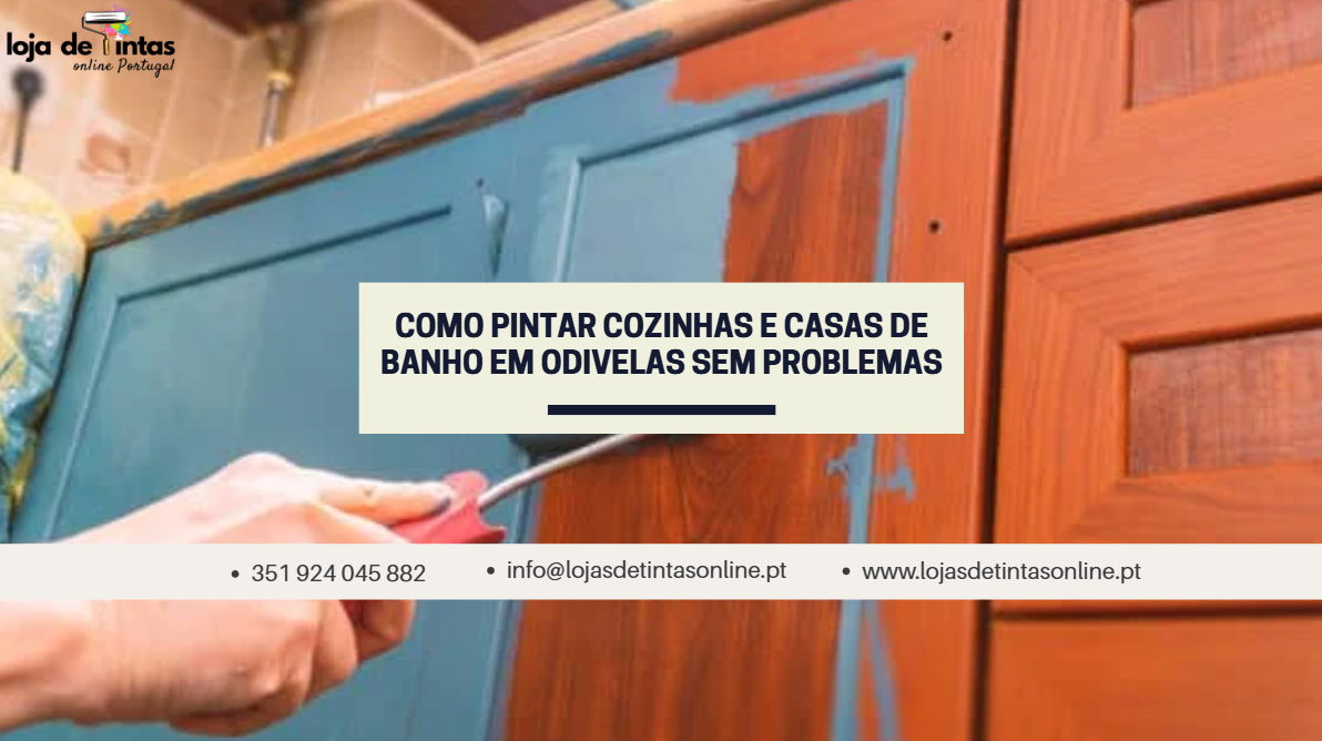 Pintura de cozinha e casa de banho em Odivelas com acabamentos resistentes à humidade.