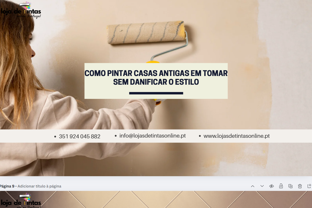 Pintura de casa antiga em Tomar preservando o estilo tradicional.