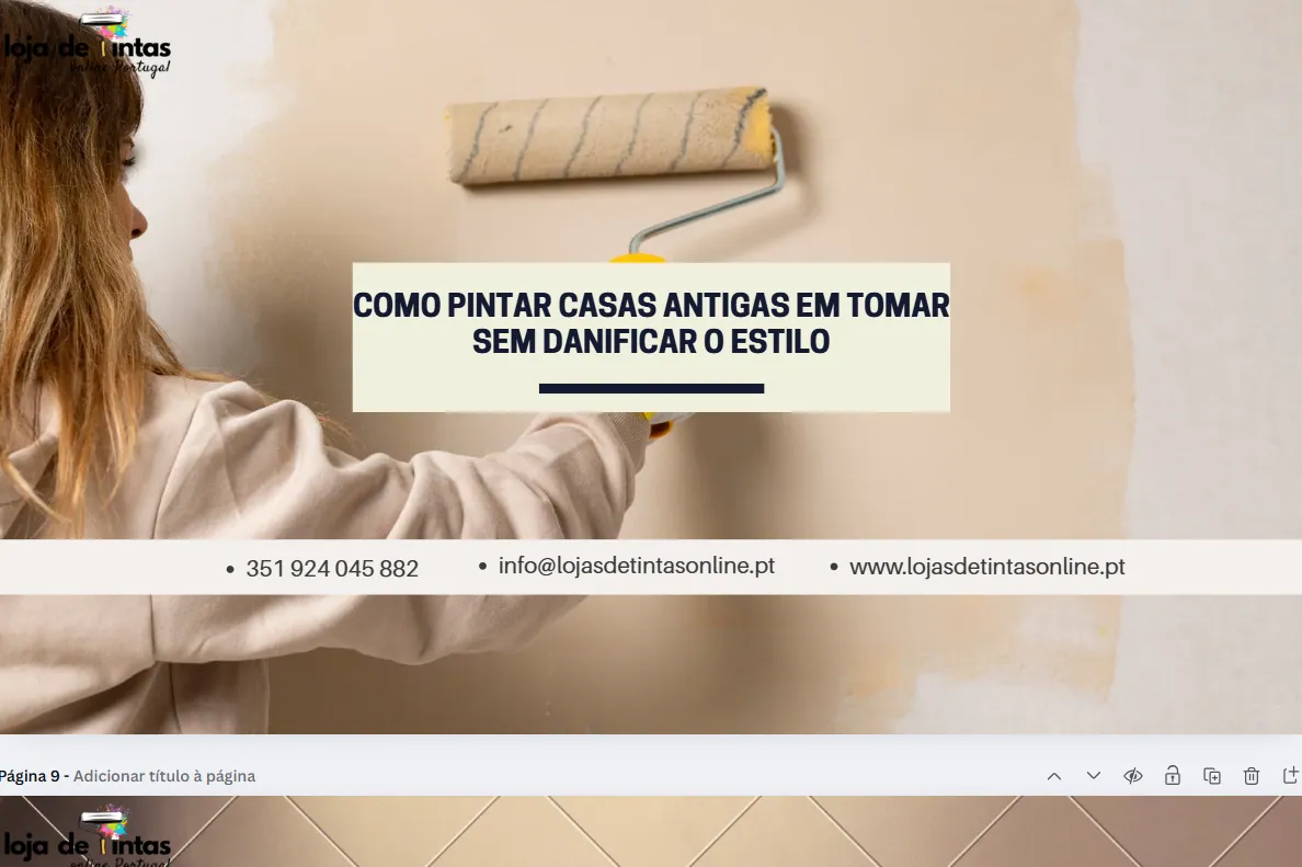 Pintura de casa antiga em Tomar preservando o estilo tradicional.