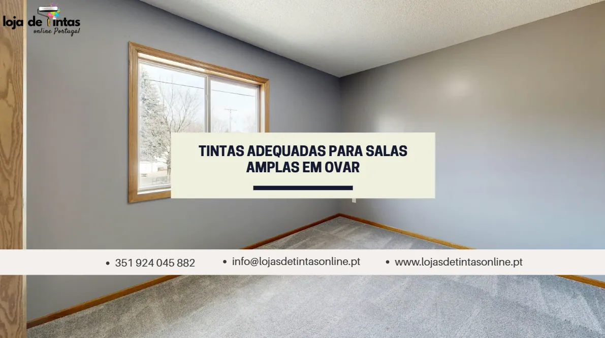 Paleta de tintas adequadas para salas amplas em Ovar — cores que valorizam espaço e luz.