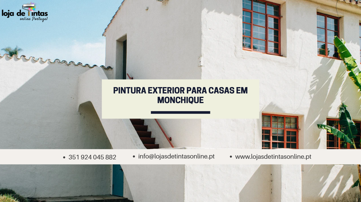 Pintura exterior ideal para casas em Monchique com cores resistentes às condições climáticas.