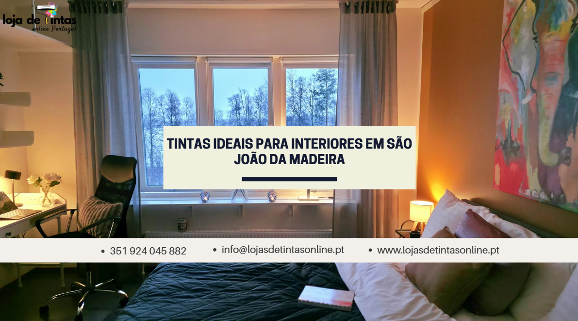 Tintas ideais para interiores em São João da Madeira com cores modernas e acabamento de qualidade.